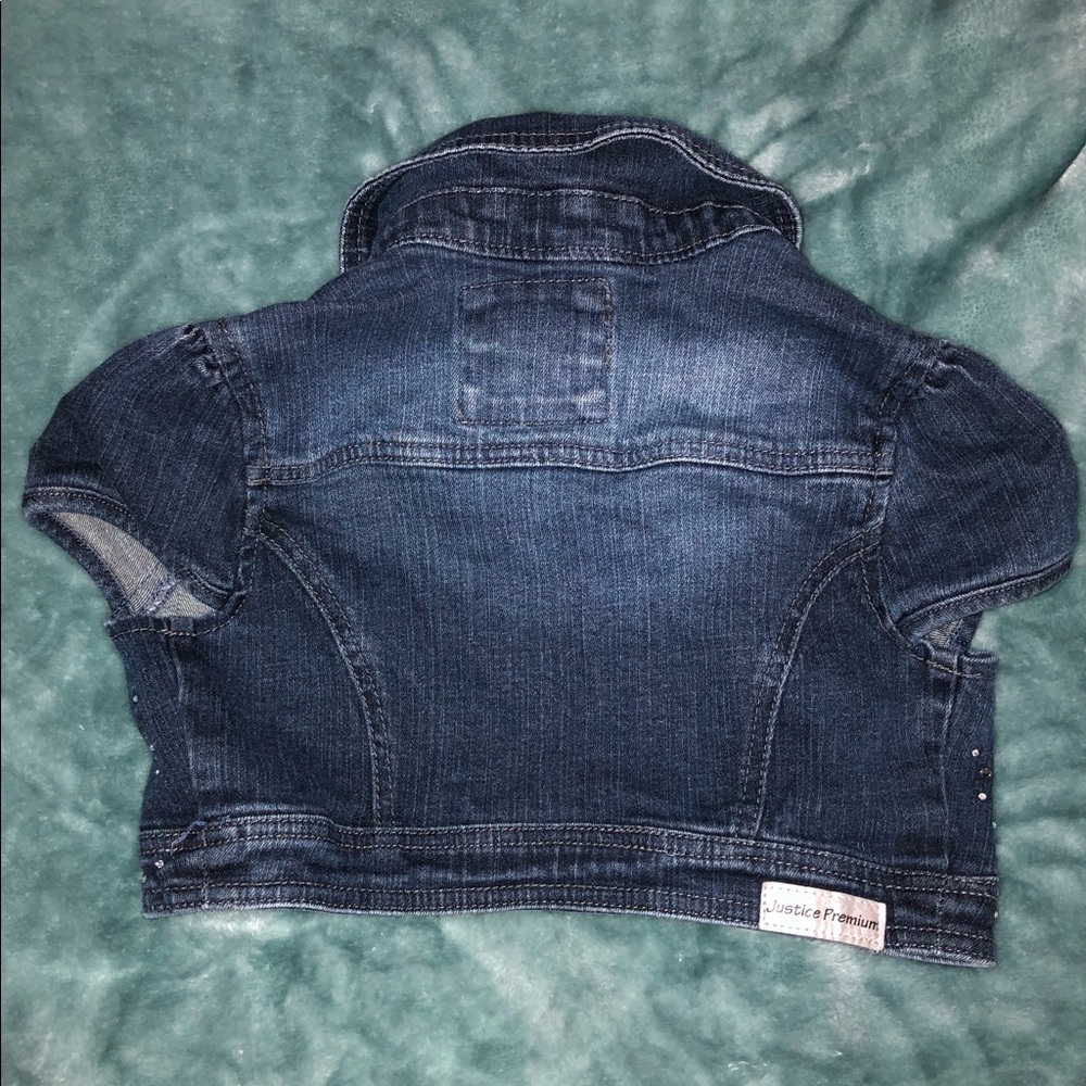 Justice Denim bolero with rhinestone accents - Picture 2 of 5